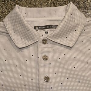 Pebble Beach Men's M Performance Polo Signature Dot Pattern Windowpane Checks